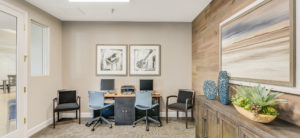 Office space with natural light, tasteful decor
